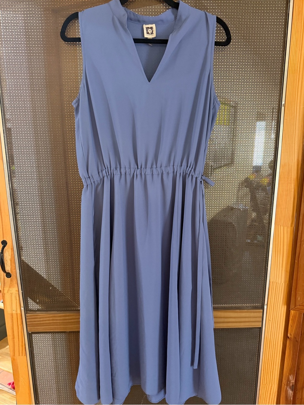 Sleeveless V-Neck Blue Women's Dress